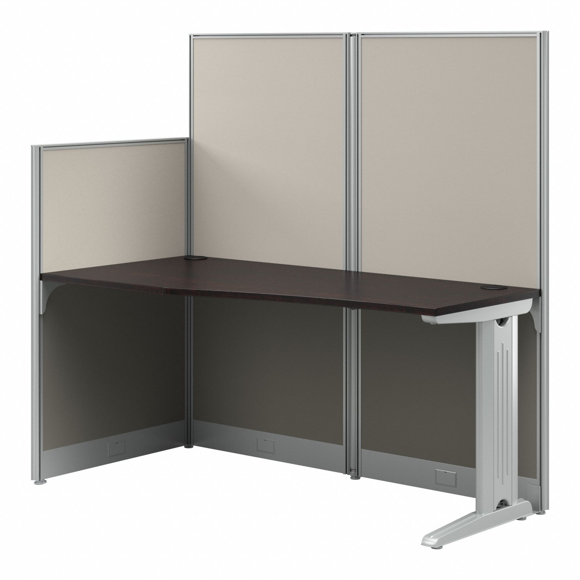 Modular Cubicle Workstation: 63 in Overall Ht, 64 in Overall Wd, Cherry