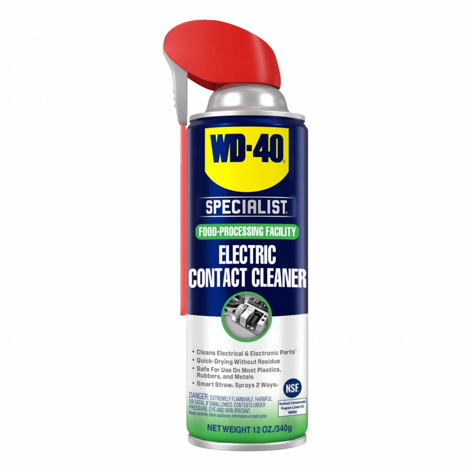 Contact Cleaner: Aerosol Spray Can, 12 oz, Liquid, Contact Cleaner