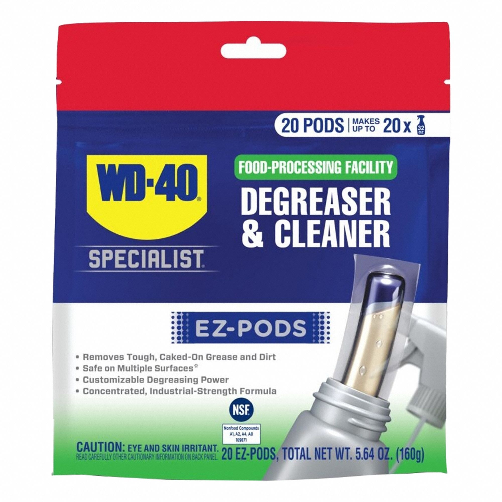 Cleaner/Degreaser: Water-Based, Packet, 20 ct Container Size, Concentrated