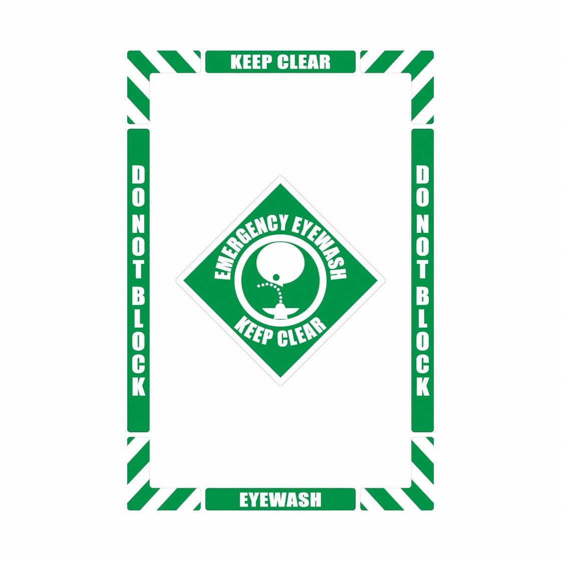 Floor Sign: Polypropylene/Vinyl, Adhesive Sign Mounting, 30 in x 24 in Nominal Sign Size