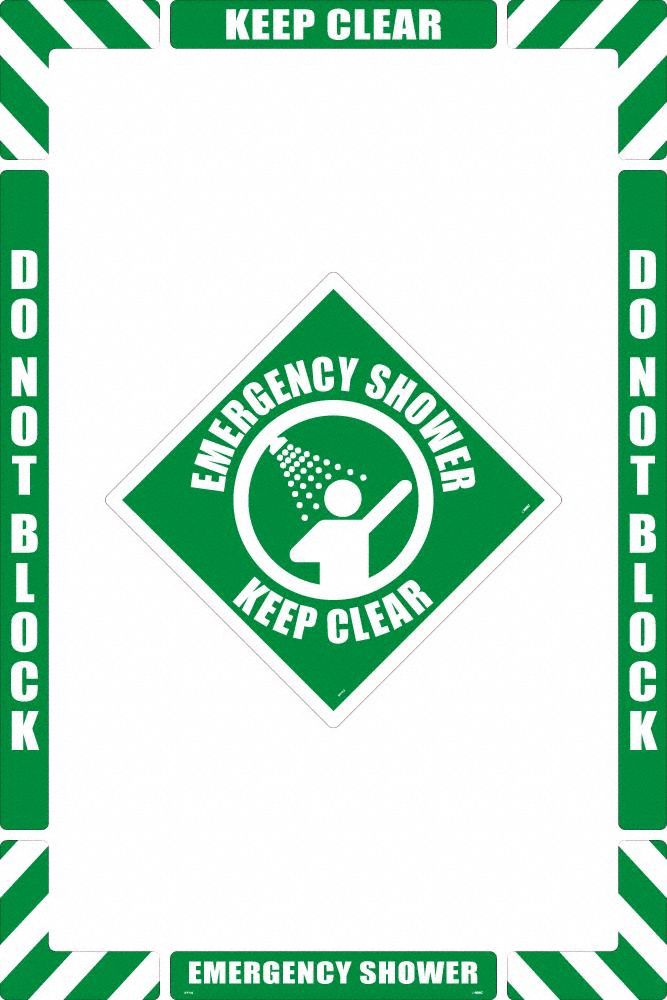 Floor Sign: Polypropylene/Vinyl, Adhesive Sign Mounting, 30 in x 24 in Nominal Sign Size