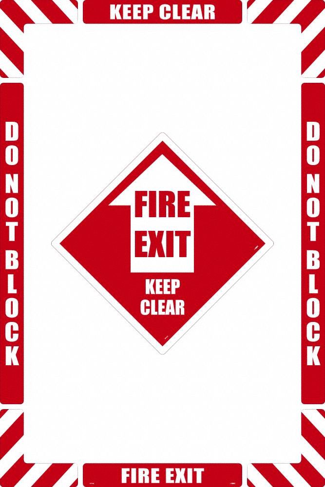 Floor Sign: Polypropylene/Vinyl, Adhesive Sign Mounting, 30 in x 24 in Nominal Sign Size