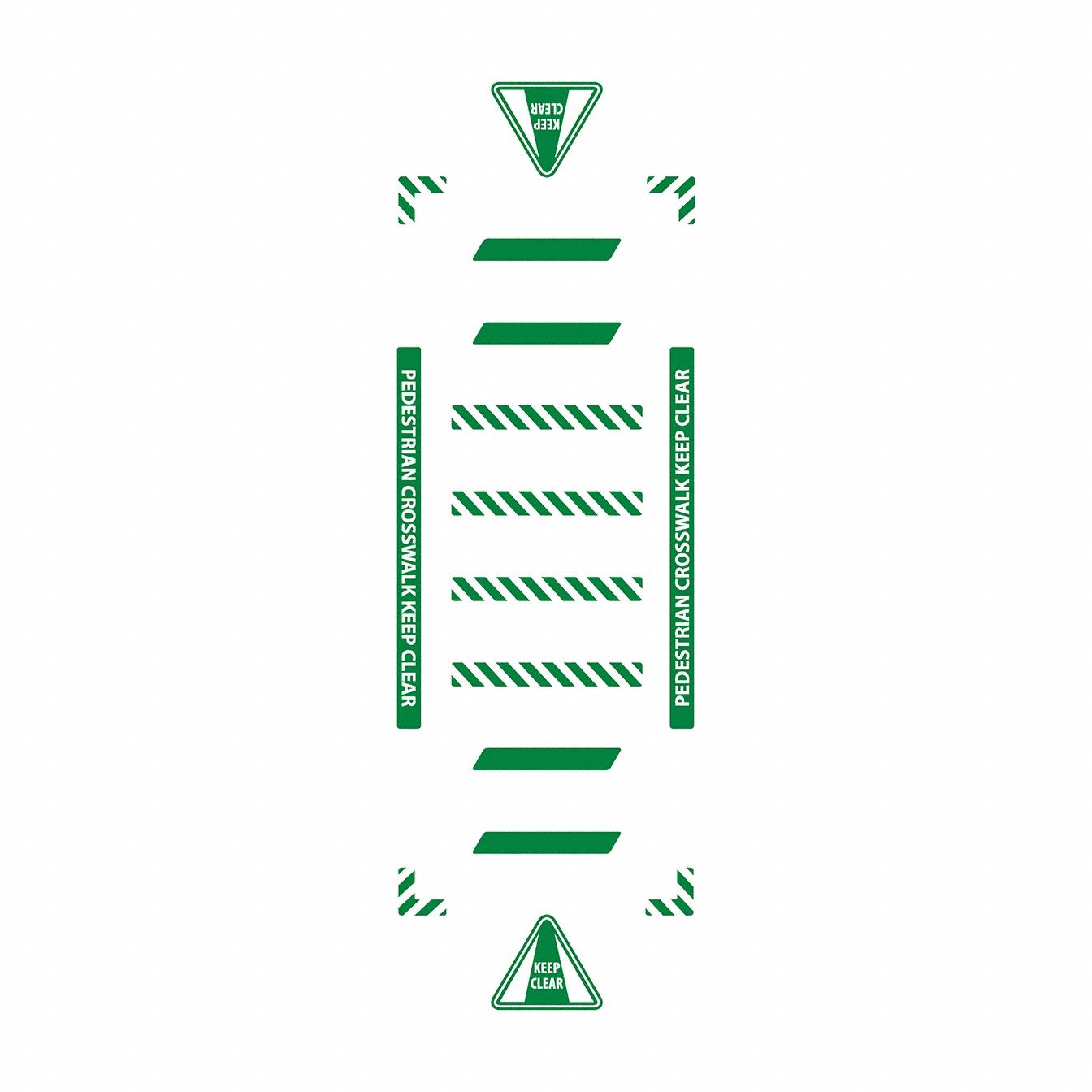 Floor Sign: Polypropylene/Vinyl, Adhesive Sign Mounting, 0.027 in Thick, Anti-Slip Surface