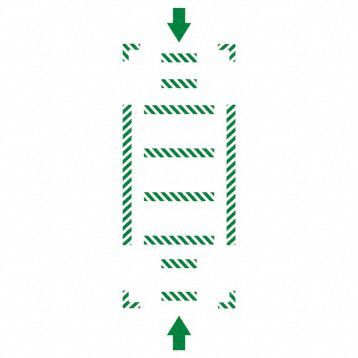 Floor Marking Tape Kit: Arrow, Striped, Green, No Legend, 24 in x 48 in, 27 mil Tape Thick