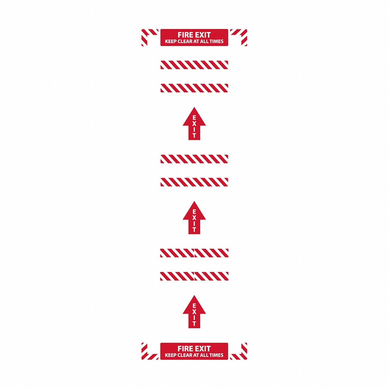 Floor Sign: Polypropylene/Vinyl, Adhesive Sign Mounting, 0.027 in Thick, Anti-Slip Surface