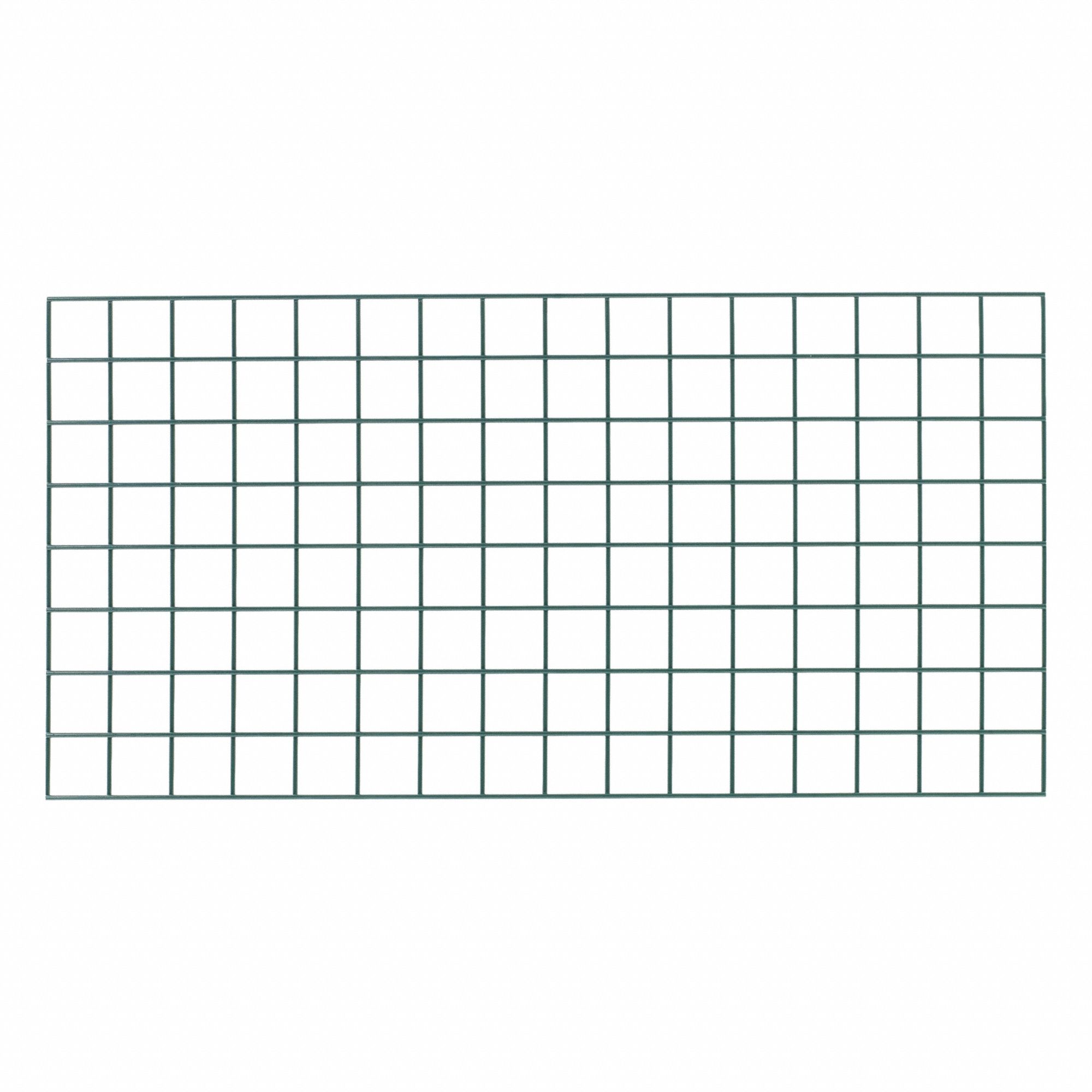 Wall Grid: 48 in x 1/2 in x 24 in, 250 lb Capacity, Steel, Green, Epoxy Coated