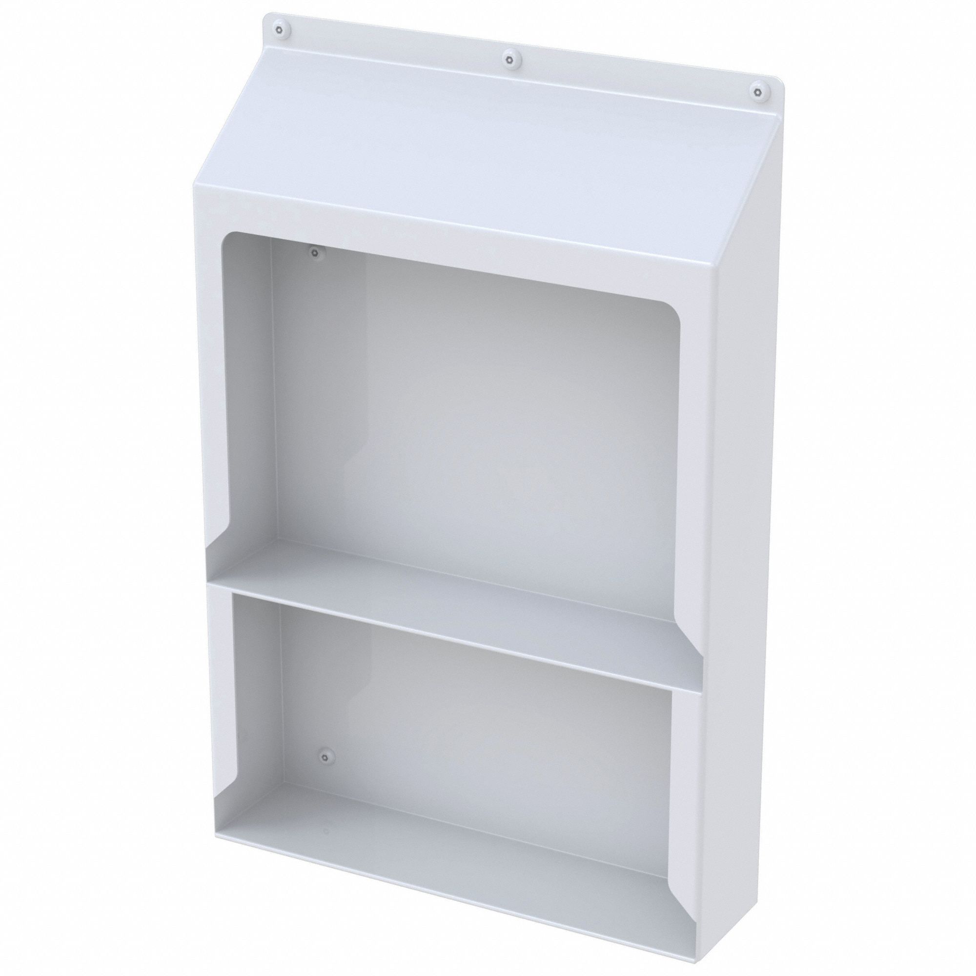 Utility Shelf: WH1182, Recessed, 18 1/8 in x 12 in x 3 in, Stainless Steel, Powder-Coated