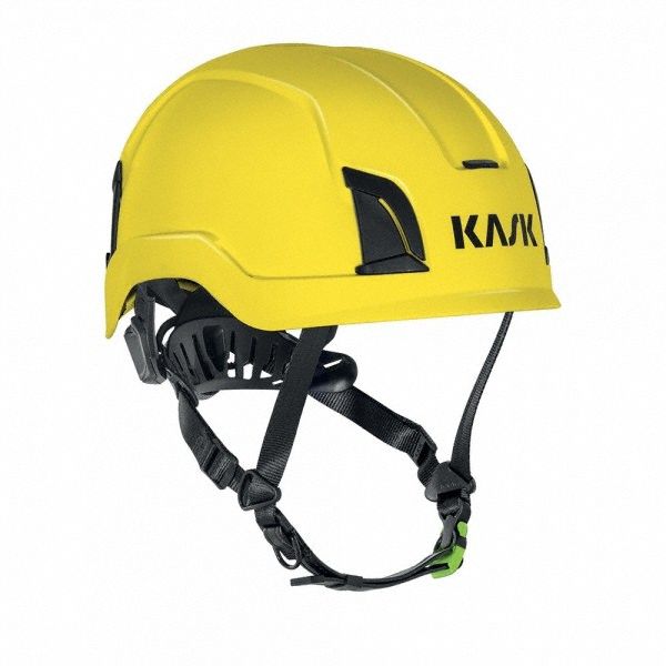 Safety Helmet: Yellow, Polyethylene, Front-Slots, KASK America, Yellow