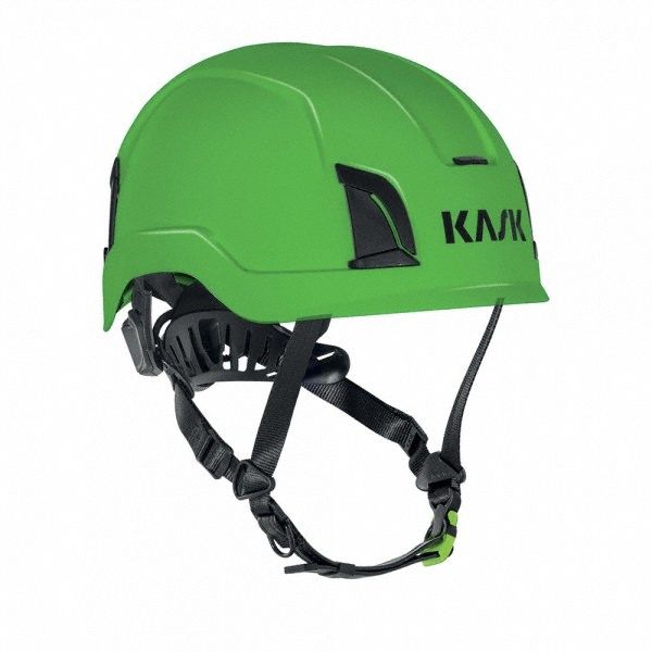 Safety Helmet: Green, Polyethylene, Front-Slots, KASK America, Green