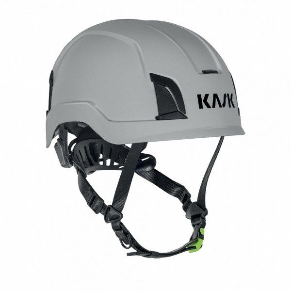 Safety Helmet: Light Gray, Polyethylene, Front-Slots, KASK America, Light Gray