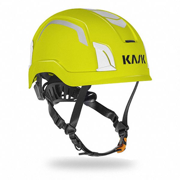Safety Helmet: Yellow, Polyethylene, Front-Slots, KASK America, Solid, High-Visibility