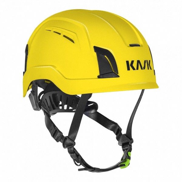 Safety Helmet: Yellow, Polyethylene, Front-Slots, KASK America, Yellow