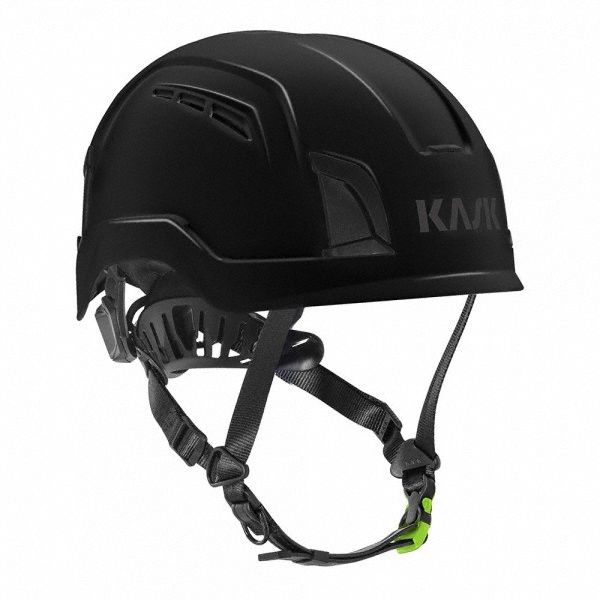 Safety Helmet: Black, Polyethylene, Front-Slots, KASK America, Black