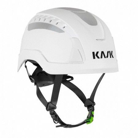 Safety Helmet: White, No Graphics, Polypropylene, Front-Slots, KASK, White