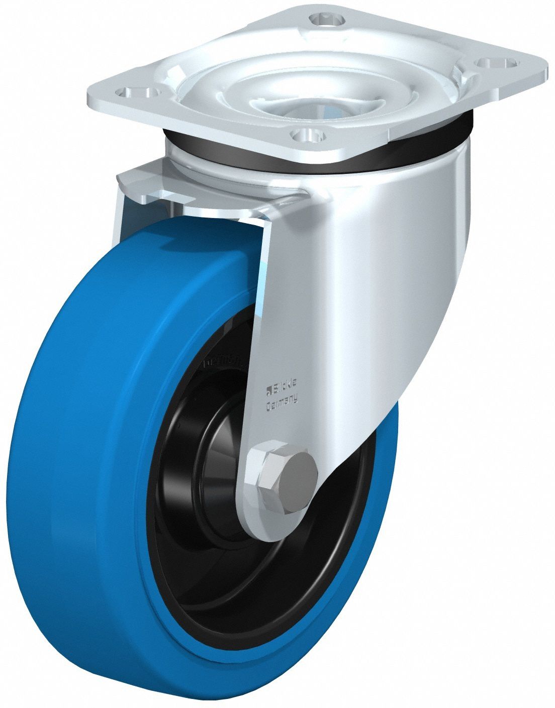 CASTER SWIVEL 5 INCH RUBBER BLUE