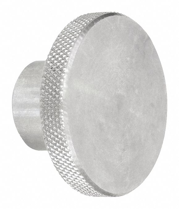 KNURLED RIM KNOB, STAINLESS STEEL, 1/4
