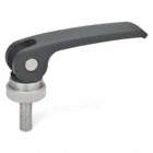 CLAMP LEVER, ECCENTRICAL CAM, THREAD SIZE 1/4-20, OVERALL LENGTH 2.48 IN, EPOXY/ZINC DIE CAST