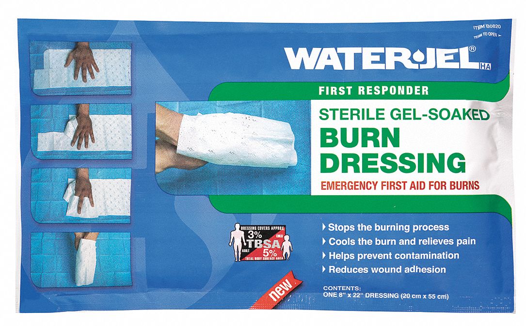 Burn Face Dressing: 22 in Dressing Lg, 8 in Dressing Wd, Sterile, 10 PK