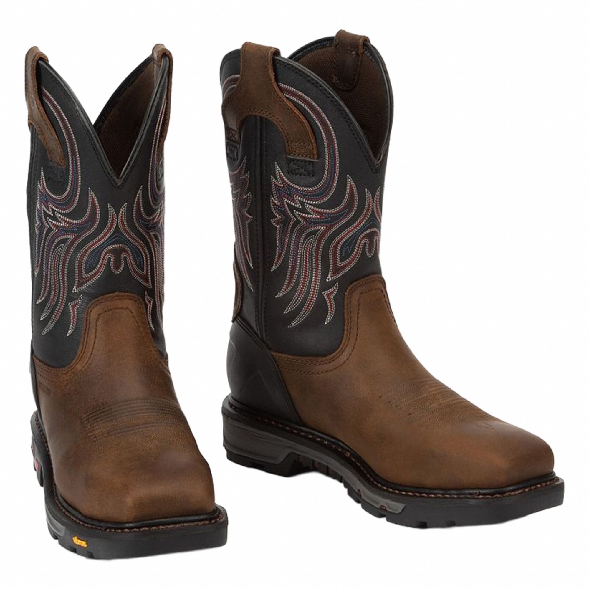Western Boot: Men's, Size 10 1/2, D, Brown, Steel Toe Cap