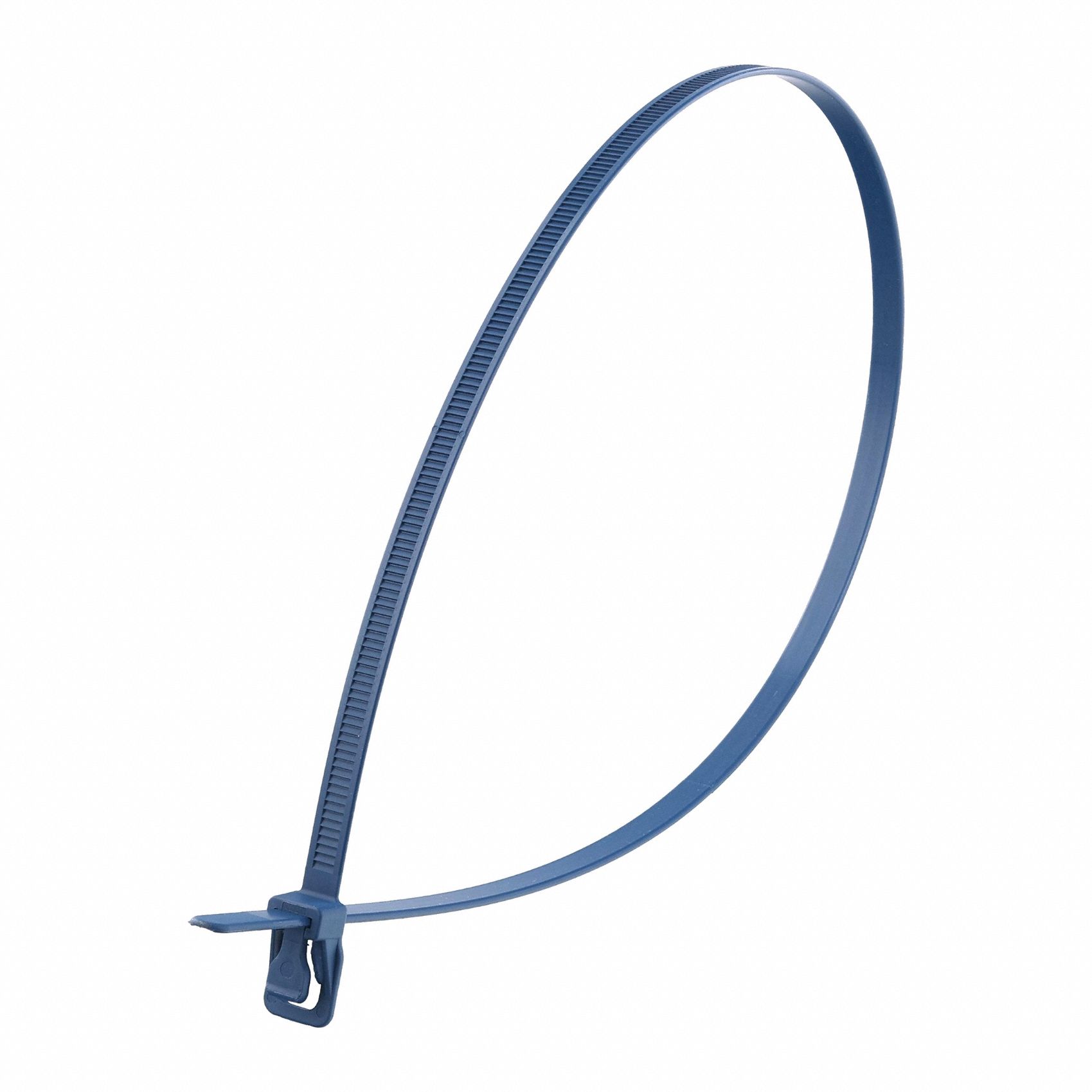 Reusable Cable Ties: Blue, 24 in Lg, Max. 181 mm Bundle Dia., 120 lb Rated, 100 PK