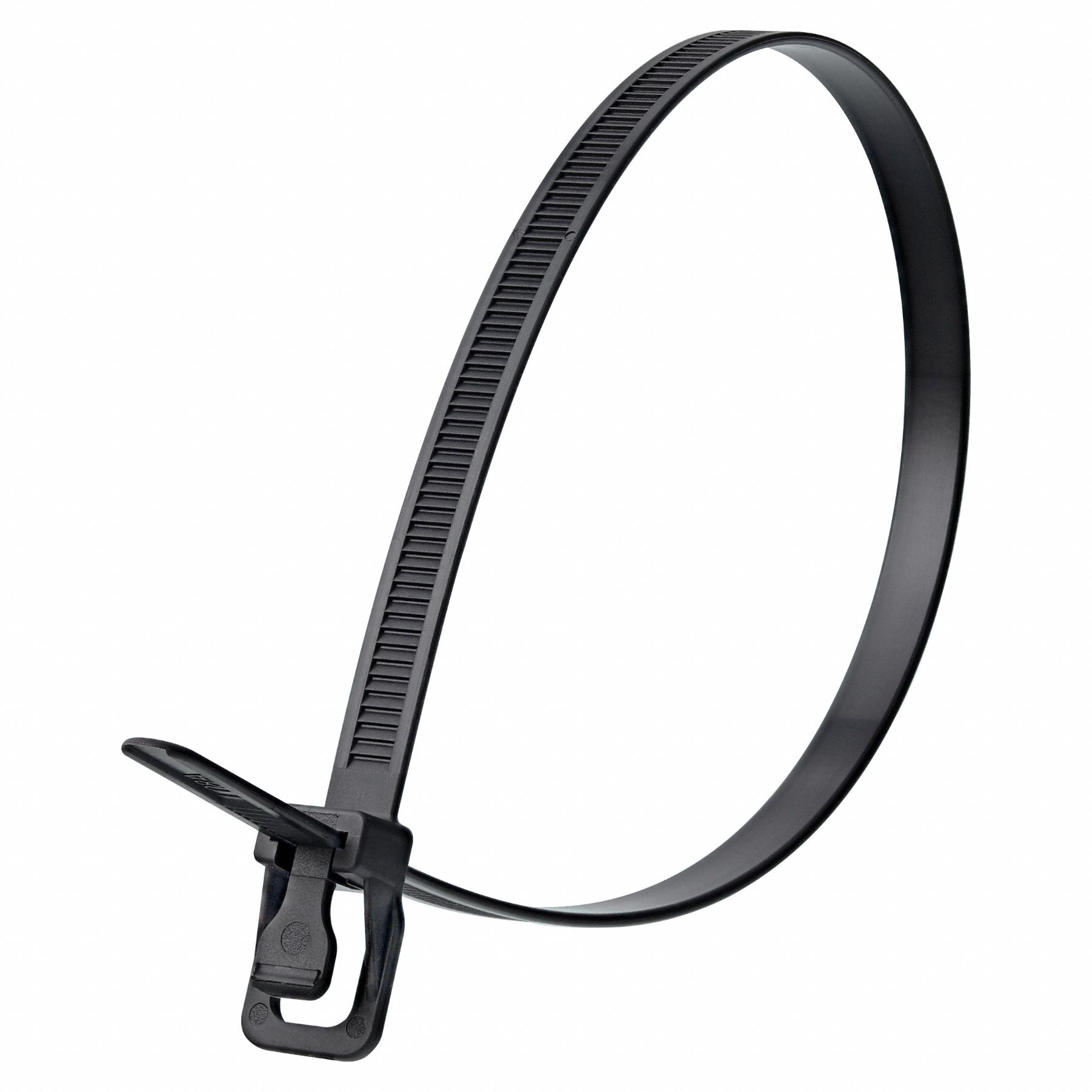 Releasable Cable Tie: Black, 14 in Lg, Outdoor Use, Max. 100 mm Bundle Dia., 100 PK