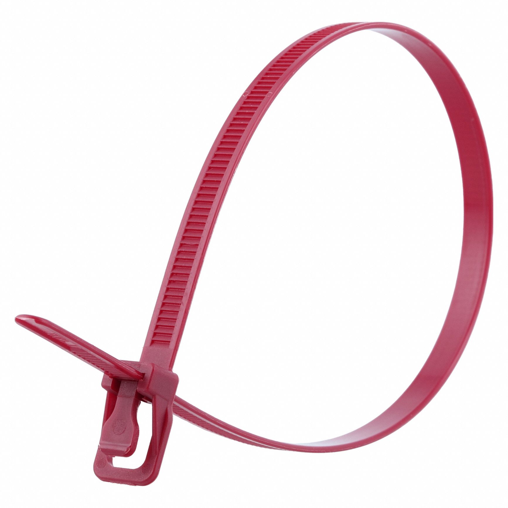 Releasable Cable Tie: Maroon, 14 in Lg, Max. 100 mm Bundle Dia., 120 lb Rated, 100 PK