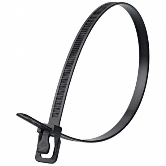 Retyz, Black, 14 In Lg, Releasable Cable Tie - 800eu5