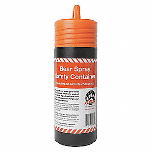 BEAR SPRAY SAFETY CONTAINER W ABSORBENT FOAM LINING, 225 TO 325 G CAPACITY, PVC PLASTIC