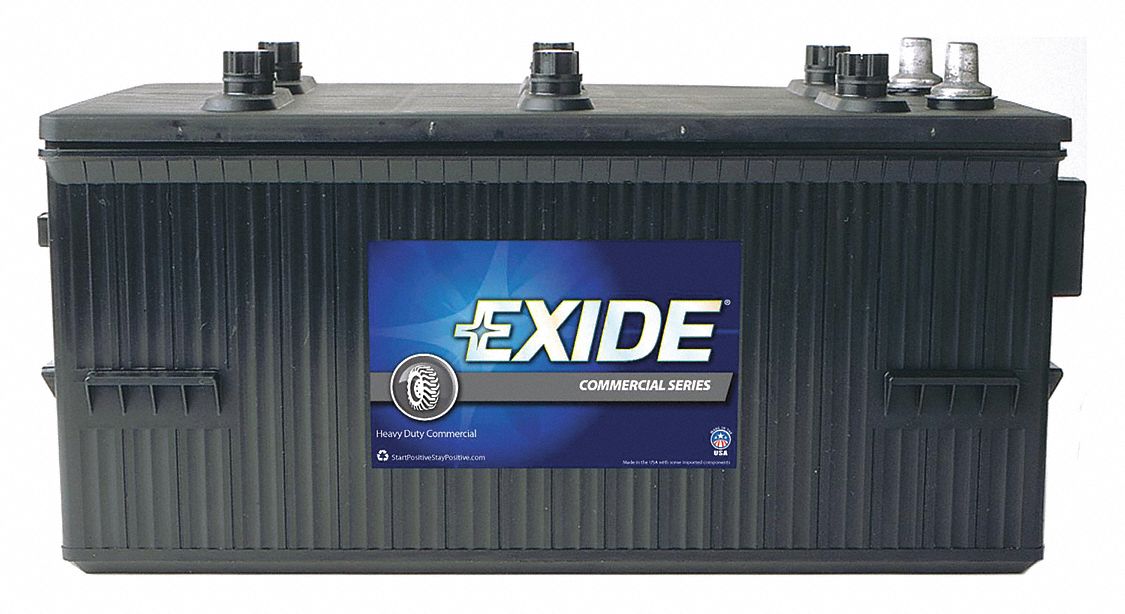 BATTERY, COMMERCIAL, 6 V, 280 MIN AT 25 A, 140 A HRS, COLD CRANK 850 A, 13 1/2 X 7 1/4 X 9 3/8 IN