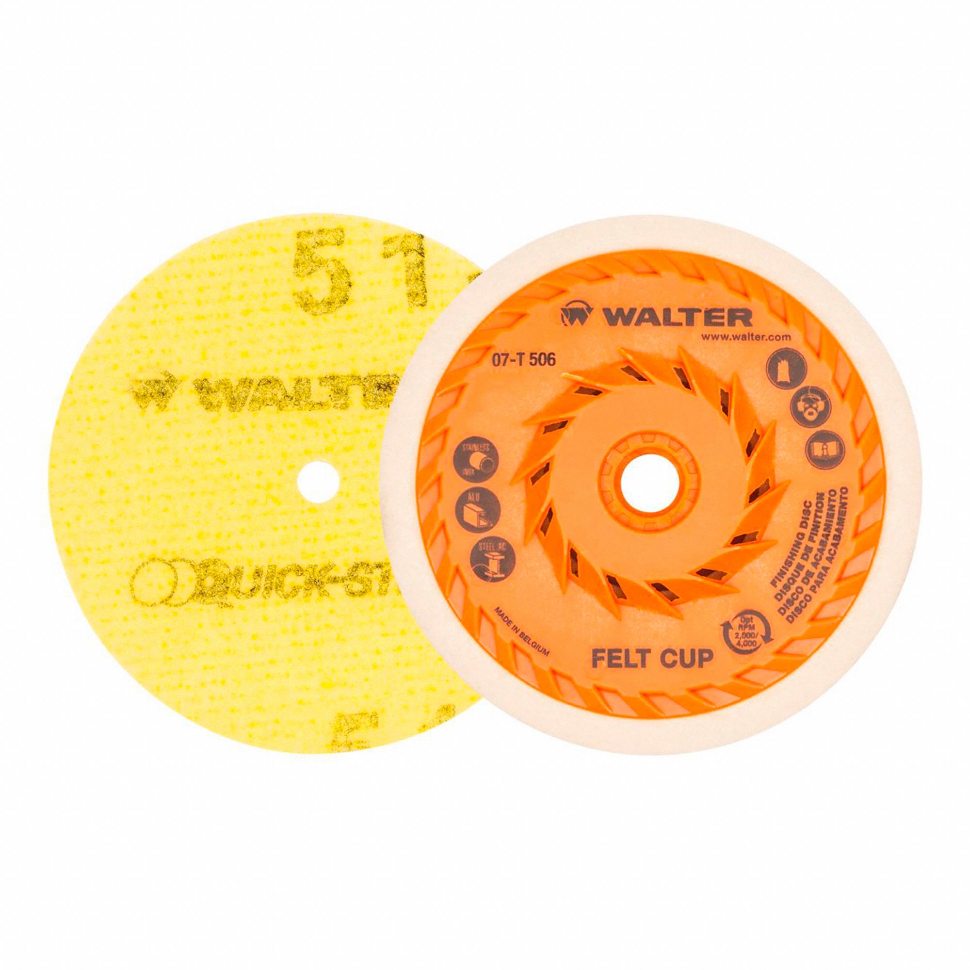 SANDING DISC, QUICK-STEP, HI-POLISH, NON-VAC, MIR FINISH W/SS, MAX RPM 3000, RED, 5 X 3/ 8 IN