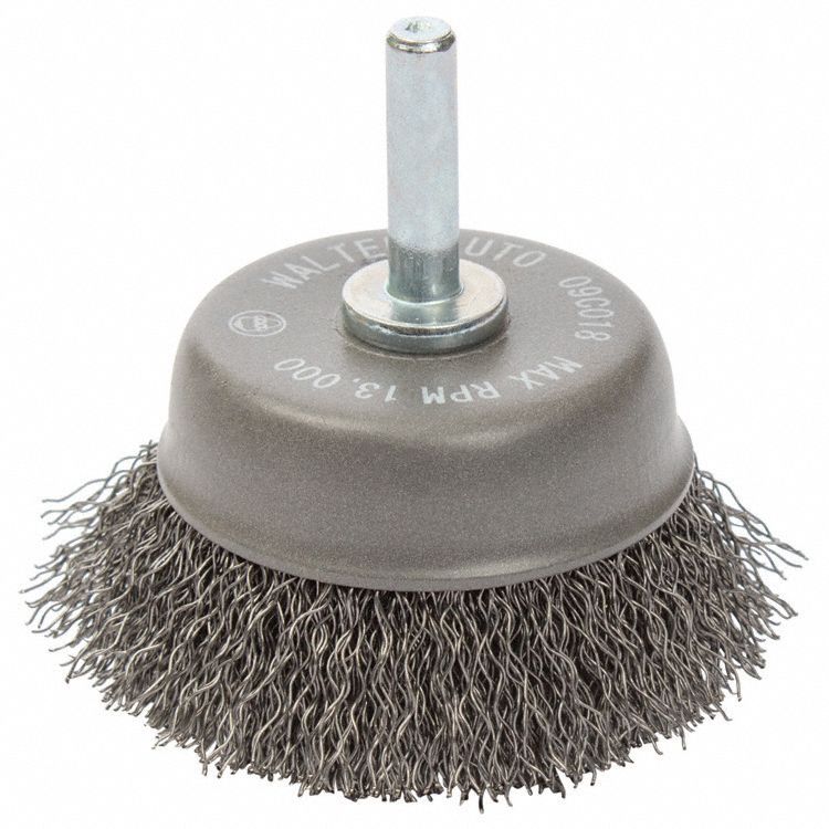 WALTER SURFACE TECHNOLOGIES WIRE CUP END BRUSH,STEEL,2-3/8 DIA