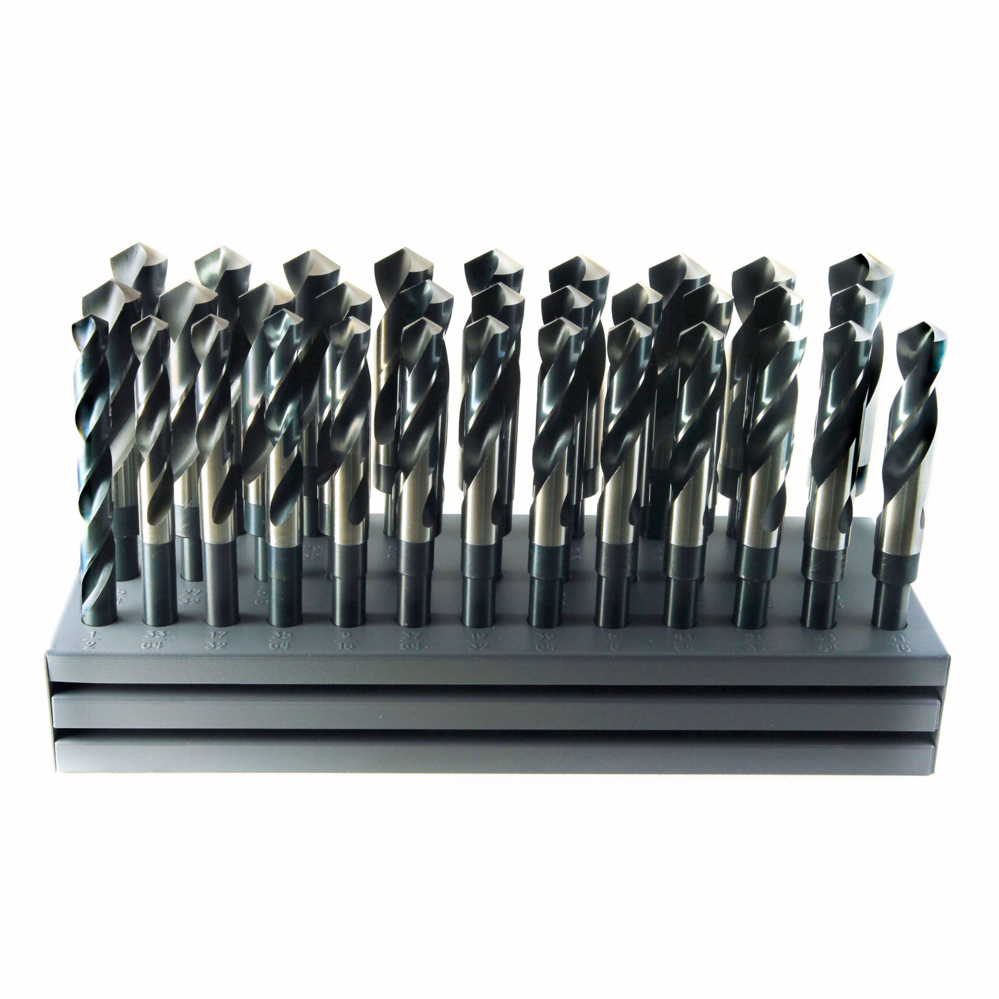 1000A SILVER AND DEMING DRILL BIT, LH, BRIGHT, BLACK, 118 ° , HSS, 1/2 TO 1 IN, 32 PC