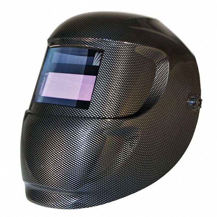 WELDING HELMET, SOLAR, BLACK/SILVER, 6 SQ. IN. VIEWING AREA, ANSI Z87.1, Z94.3, CE