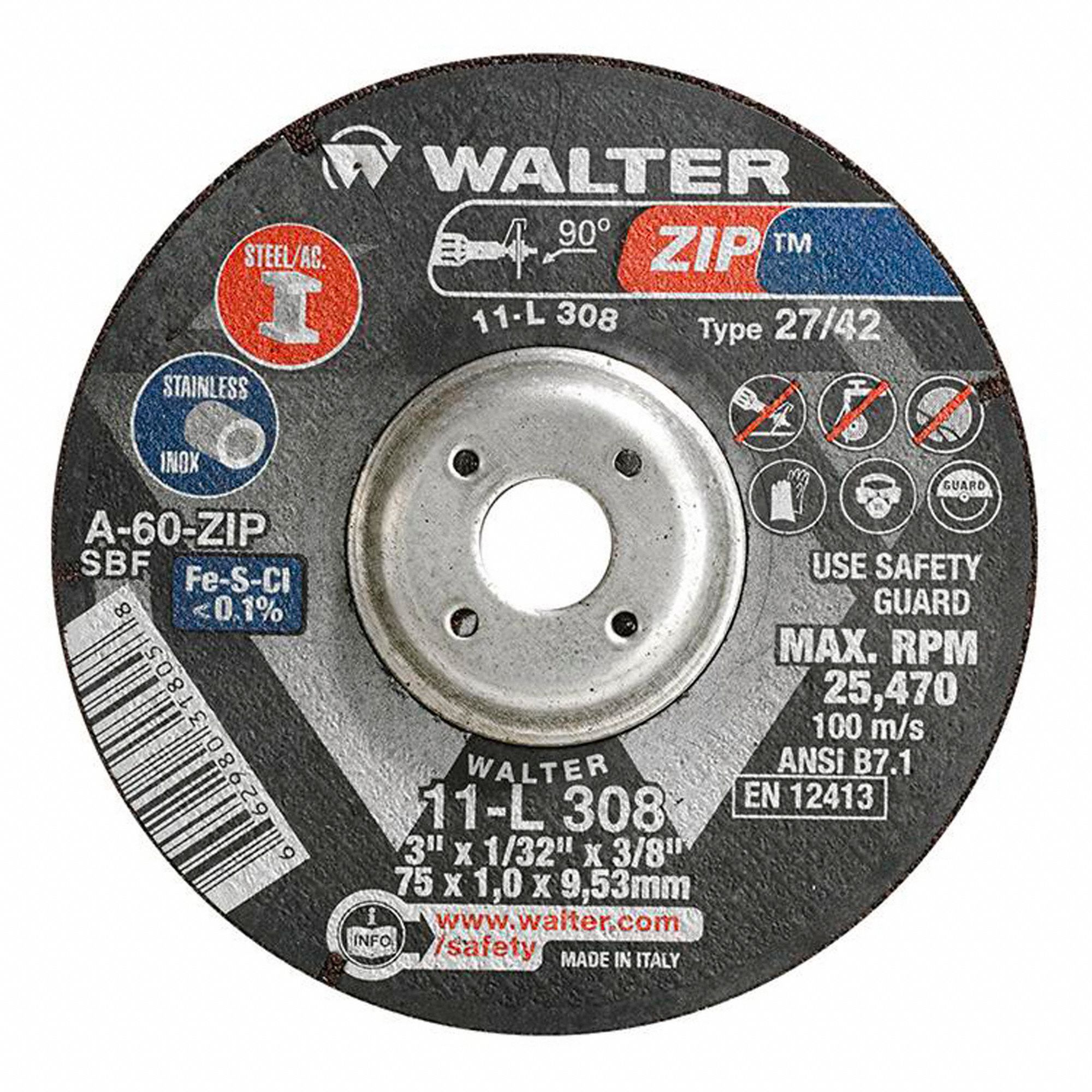 CUT-OFF WHEEL,25470 RPM,3