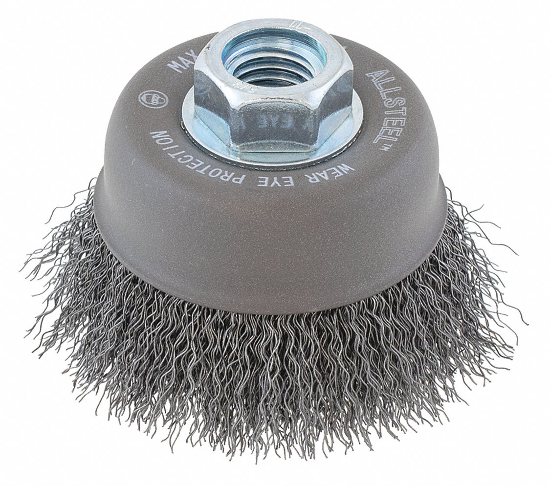 WHEEL BRUSH, CRIMPED WIRE, 5/8