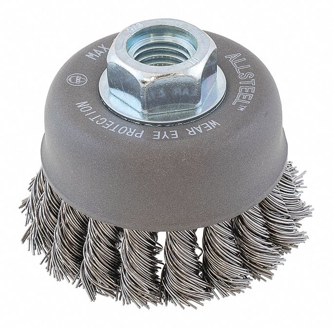 WHEEL BRUSH, KNOTTED WIRE, 5/8