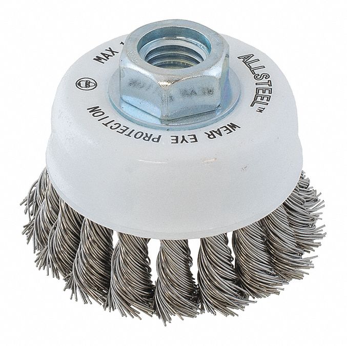 WHEEL BRUSH, KNOTTED WIRE, 5/8