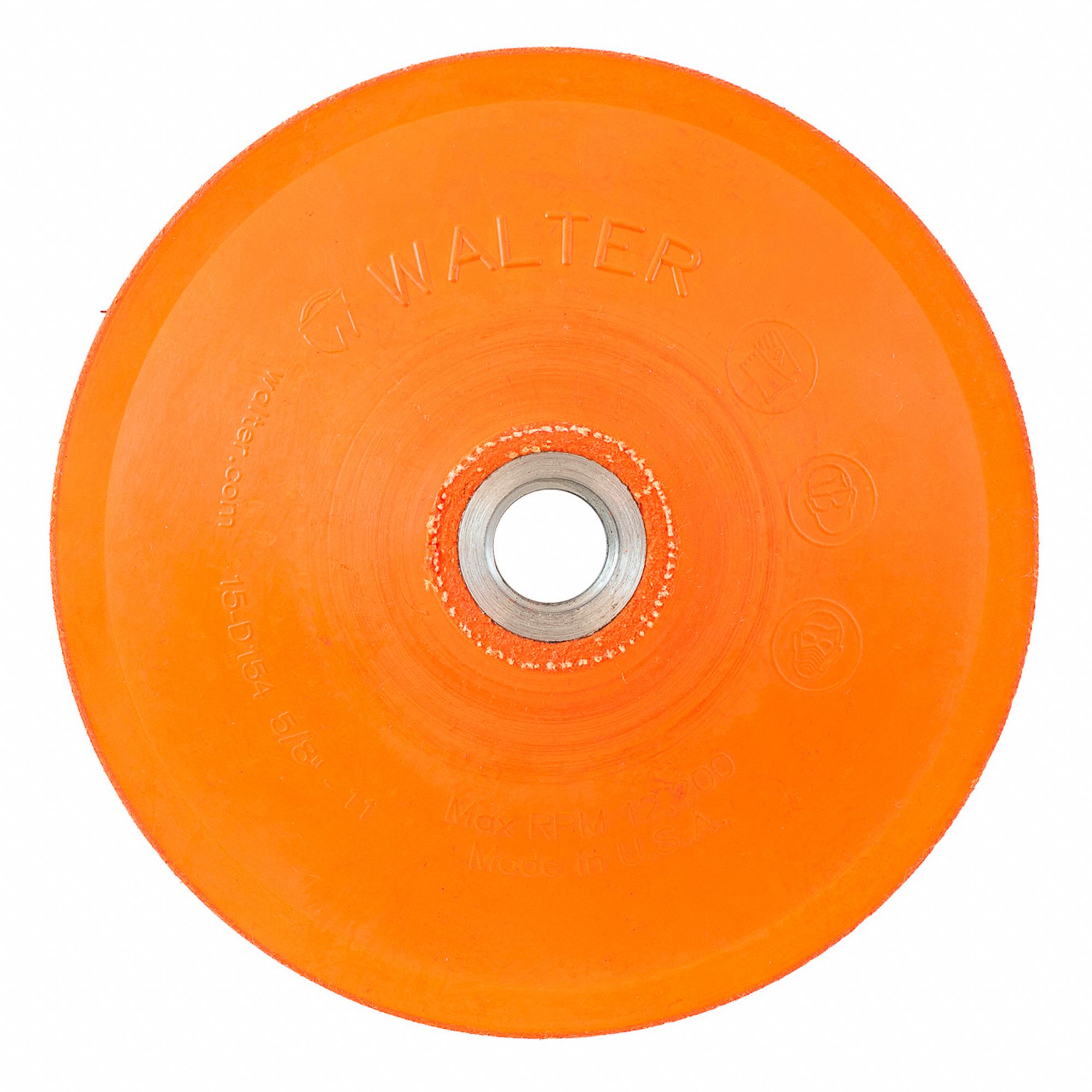 BACKING PAD, ORANGE, 5 IN DIAMETER, RUBBER