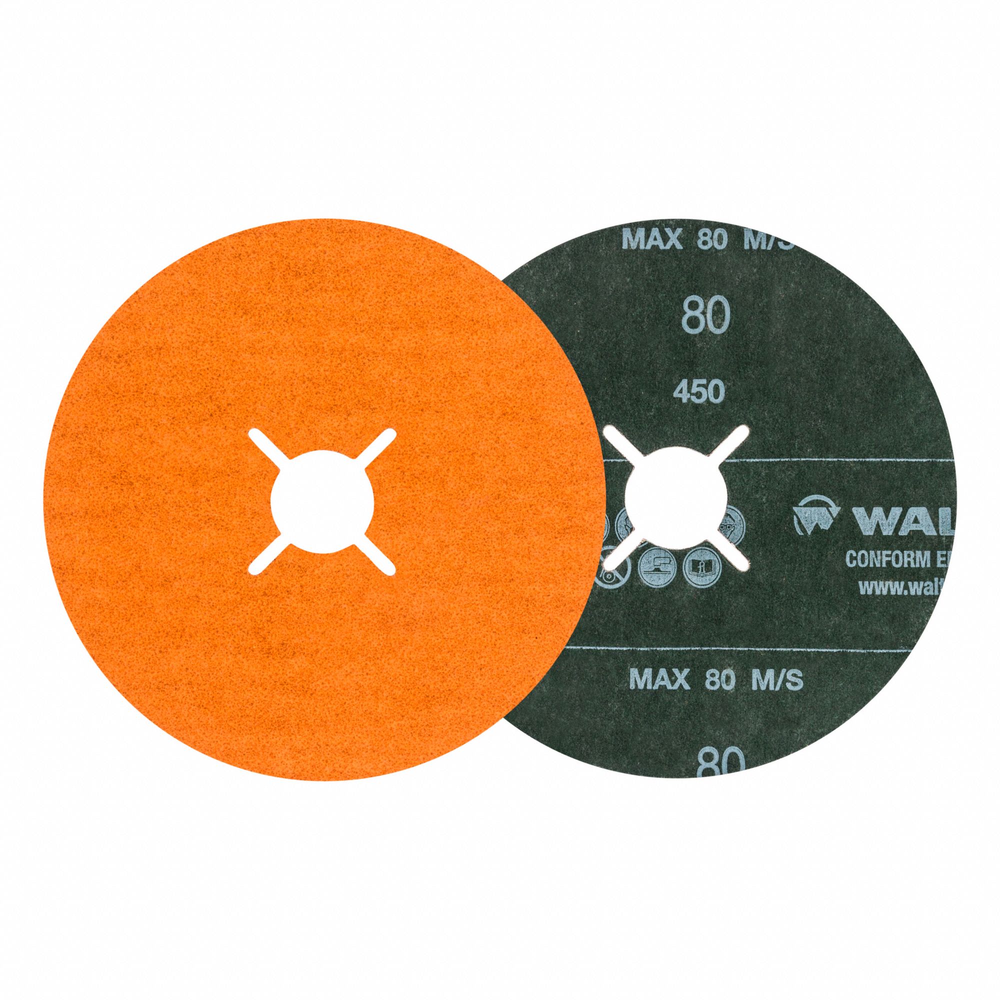 FIBRE SANDING DISC, COOLCUT XX, MED, 80 GRIT, ELECTROSTATIC, ORANGE, 5 X 7/8 IN, CERAMIC