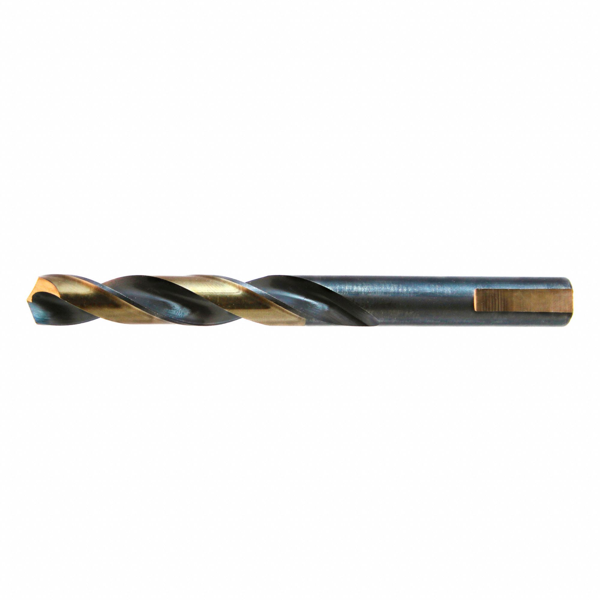 350N MECHANICS LENGTH DRILL BIT, RH, BLACK/GOLD, 15/32 IN, 135 ° , HSS, 4¾ IN L, 1.625 IN SHANK, M2