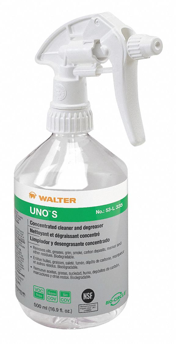 SPRAY BOTTLE WITH TRIGGER, FOR UNO S, REFILLABLE, TRANSPARENT, 500 ML, GRADUATED PLASTIC