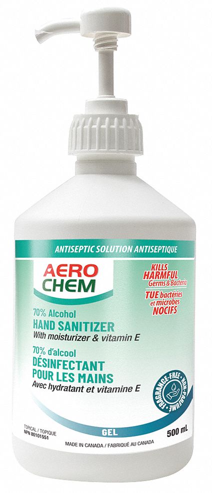 AEROCHEM HAND GEL SANI 70PER ALC 500ML F.F. - Hand Sanitizers