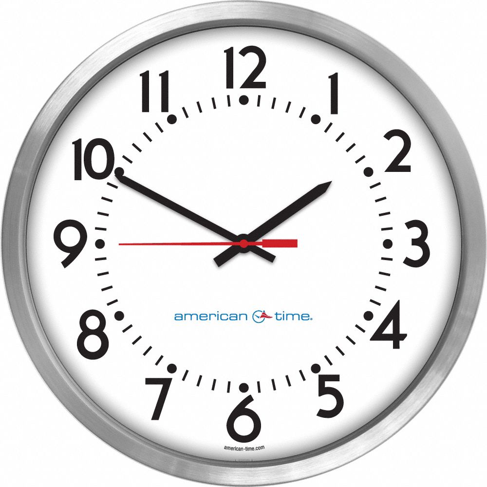 Analog Clock: Power Over Ethernet Synchronization, 16 1/4 in Dia, Battery Powered