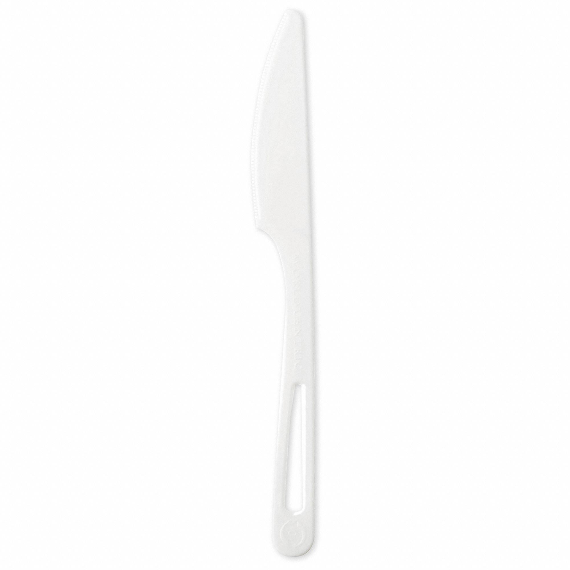Disposable Knife: White, Medium-Wt, Plastic, Unwrapped, 1, 000 PK
