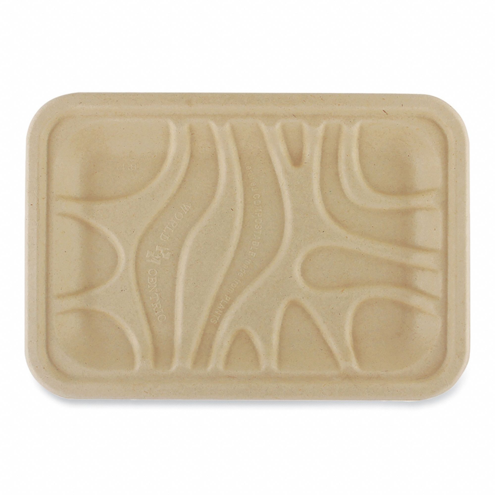 Food Trays: 1 Compartments, 5/8 in Ht, 5 3/4 in Wd, 8 1/4 in Lg, Natural, 500 PK