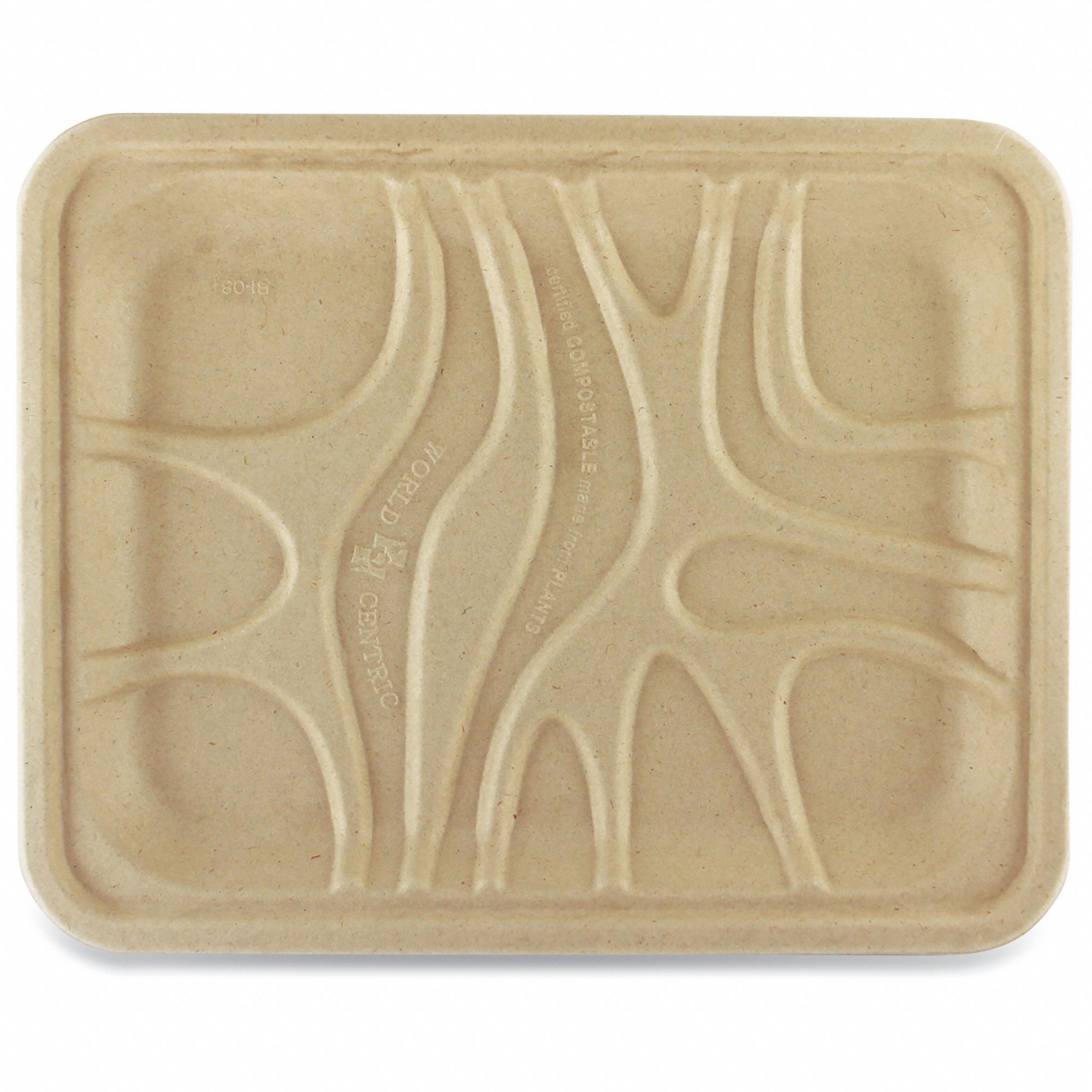 Disposable Food Tray: 1 Compartments, 3/4 in Ht, 9 1/8 in Wd, 7 1/8 in Lg, 500 PK