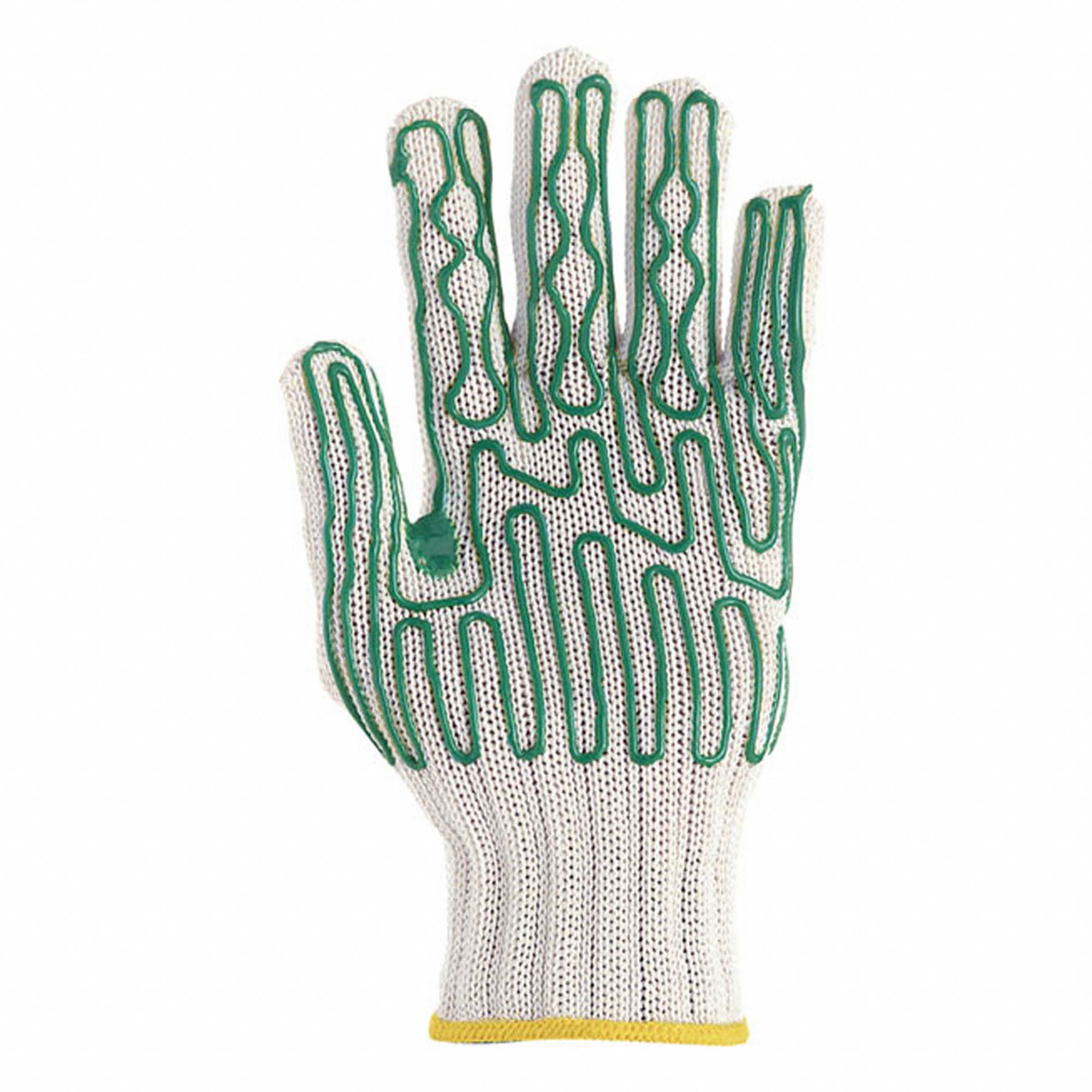 WHIZARD CUT-RESISTANT GLOVES, GRN/WHT, XL, ANSI/ISEA ABRASION 4/CUT A8, ORNG CUFF, PU