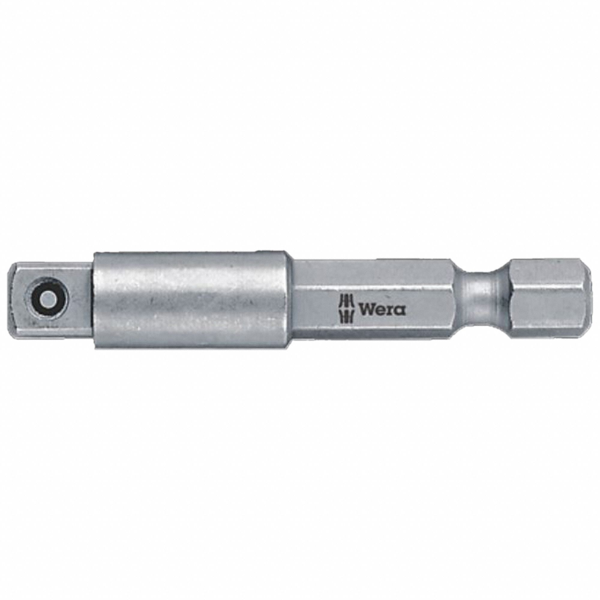 BIT ADAPTOR, 3/8 IN EXTERNAL SQUARE, 1/4 IN HEX DRIVE, 50 MM LENGTH