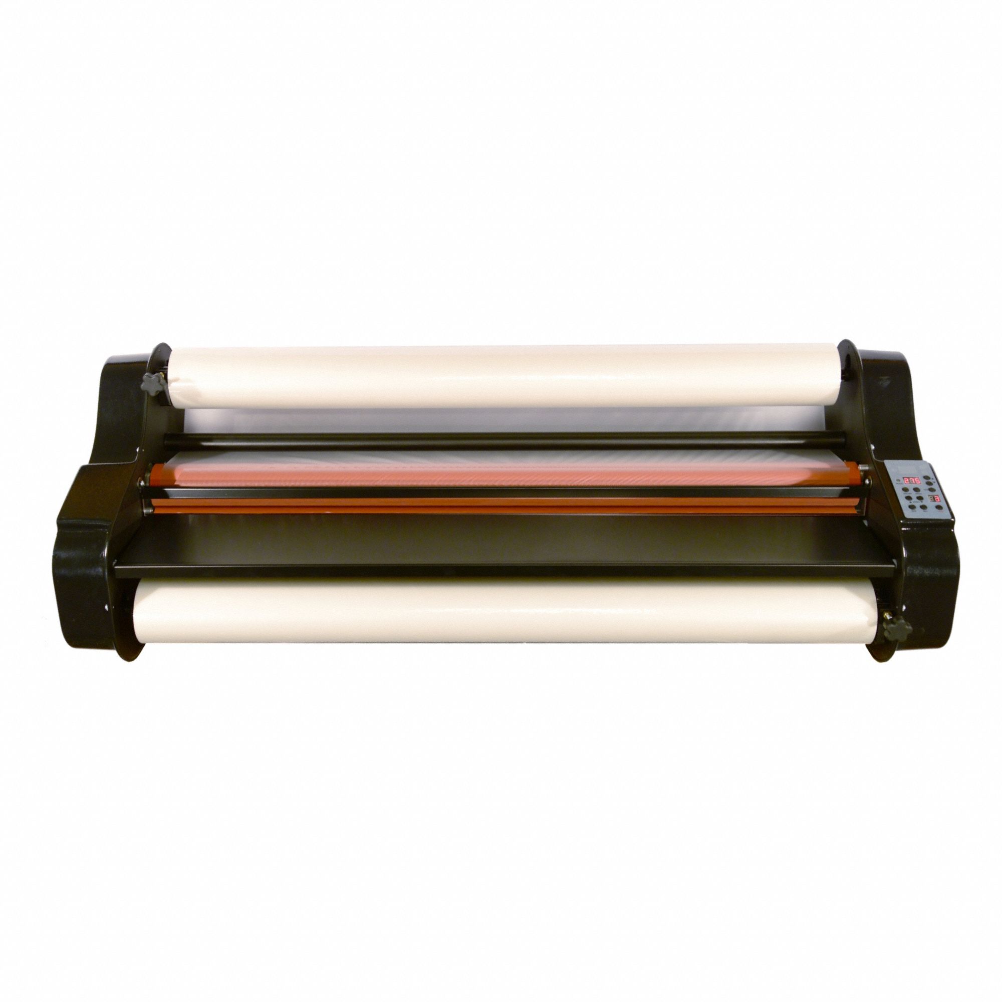 Laminating Machine: Hot Lamination, 12 min Warm-Up Time, 35 3/4 in Wd, 11 3/8 in Ht, Electric