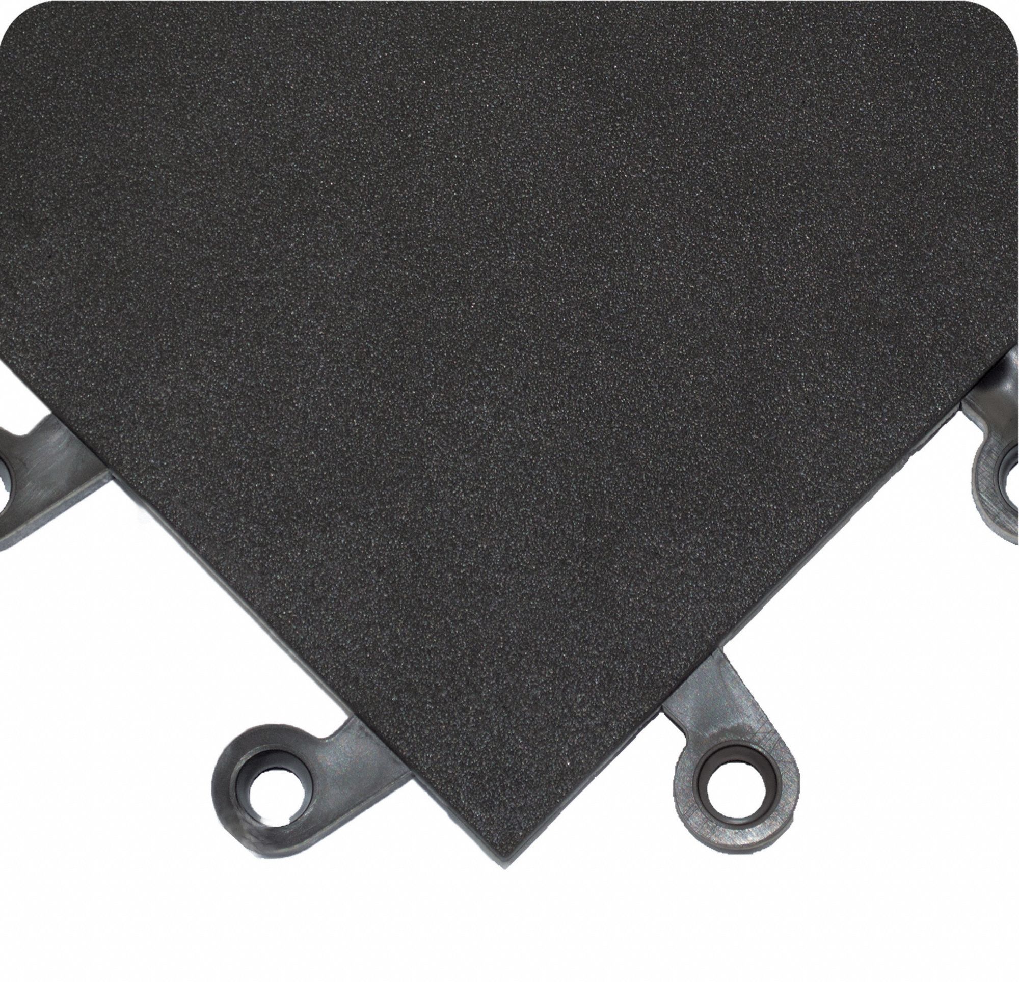 Mat: Interlocking Antifatigue Mat Tile, 18 in x 18 in, WEARWELL 568, Smooth, Black, Vinyl, 10 PK